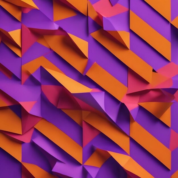 Violet and orange paper geometric background