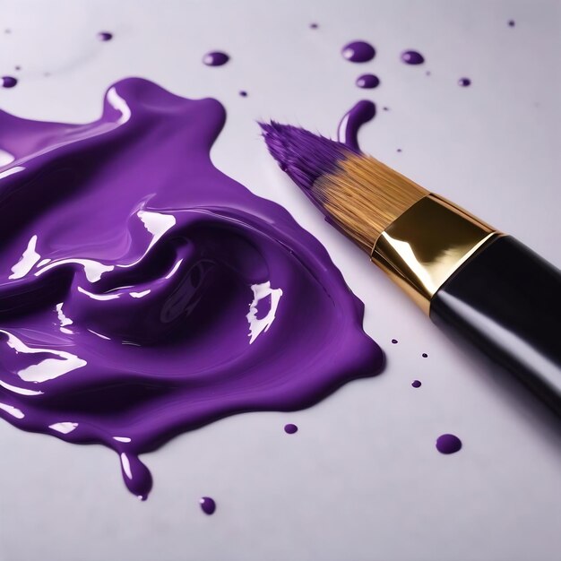 Violet paints on white sheet