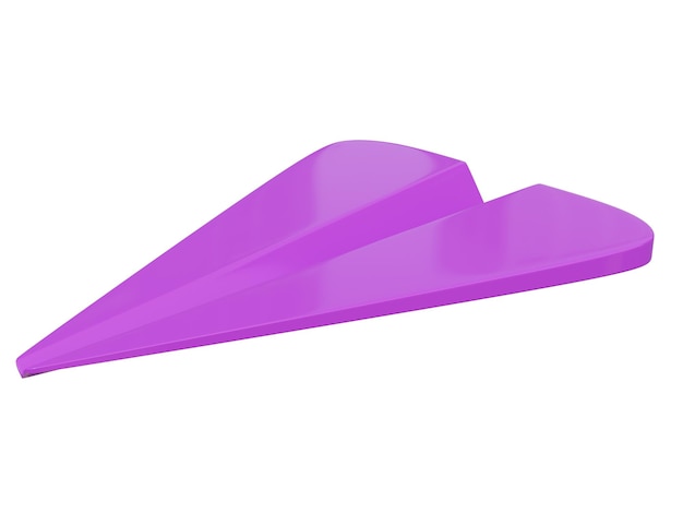 Violet paper airplane icon d render