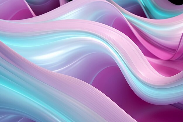 Violet pink and mint abstract neon wave background created with generative ai