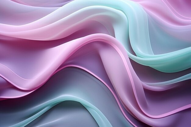 Violet pink and mint abstract neon wave background created with generative ai