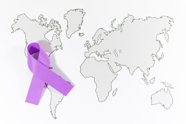 Photo violet ribbon international day for the elimination of violence against women