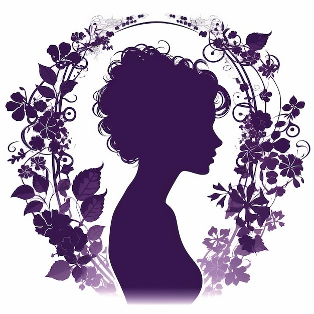 Violet Silhouette Vector In Black And White