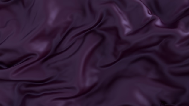 Violet silk fabric wrinkled