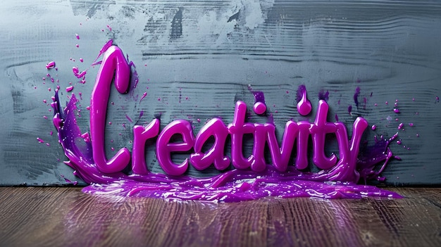 Violet Slime Creativiteit concept creatieve horizontale kunstposter