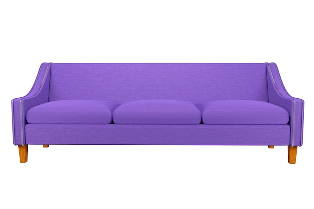 Фиолетовый диван и кресло из натуральной кожи