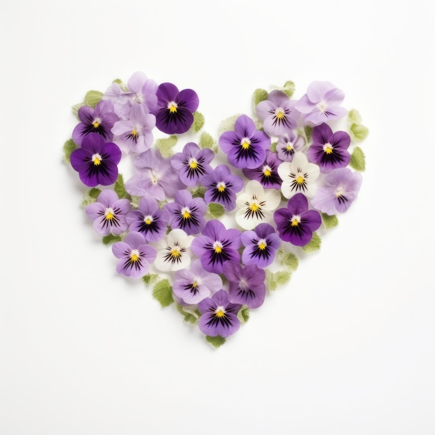 Foto fiore della viola a forma di cuore illustrazione ai generativexa