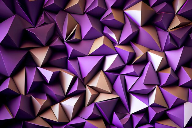 Violette mozaïek driehoekige achtergrond Papieren origami Generatieve AI illustratie