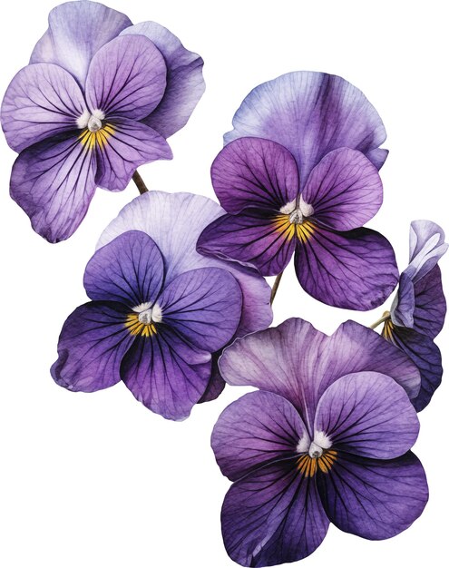 Violetten bloemen vintage waterverf
