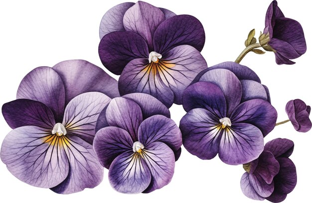 Foto violetten bloemen vintage waterverf