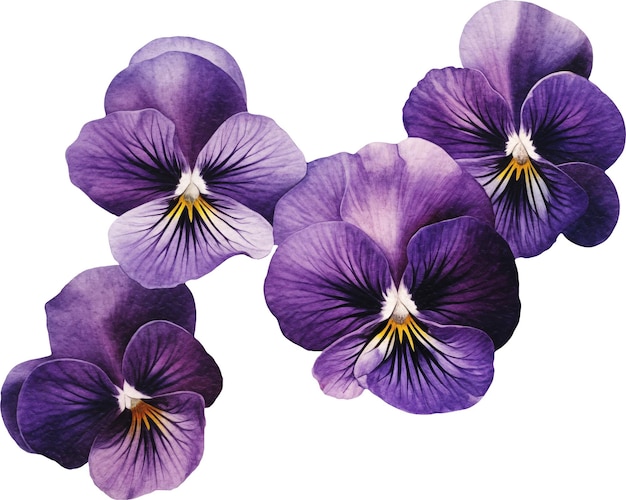 Violetten bloemen vintage waterverf