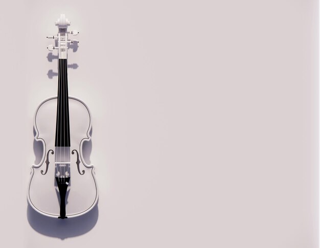 Foto illustrazione 3d dello spazio di copia per la disposizione del violino