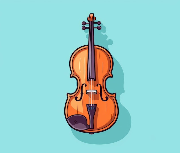 Photo a violin on a blue background.