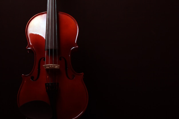 Violin over a dark background