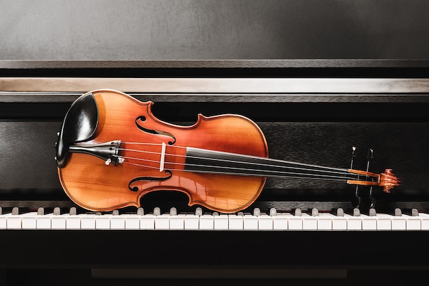 Photo violin and piano. classical music.