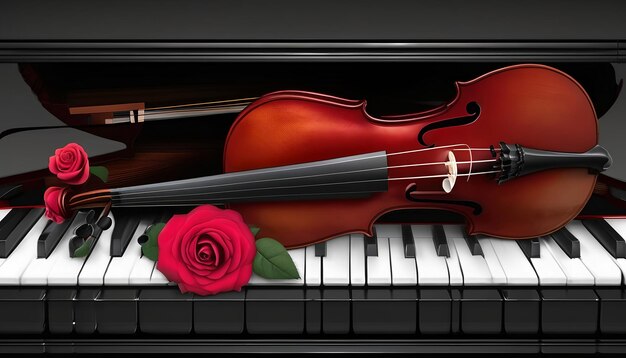 Violin piano rose