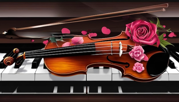 Violin piano rose