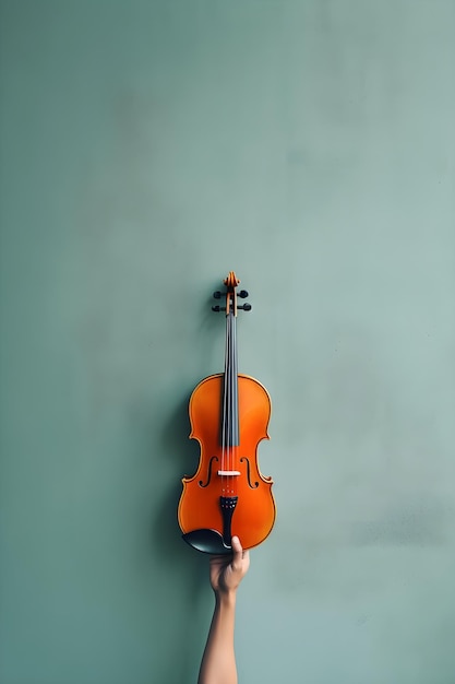 A violin on a wall with the word violin on it