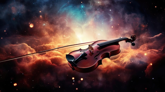 a violin with a bow and a bow on it