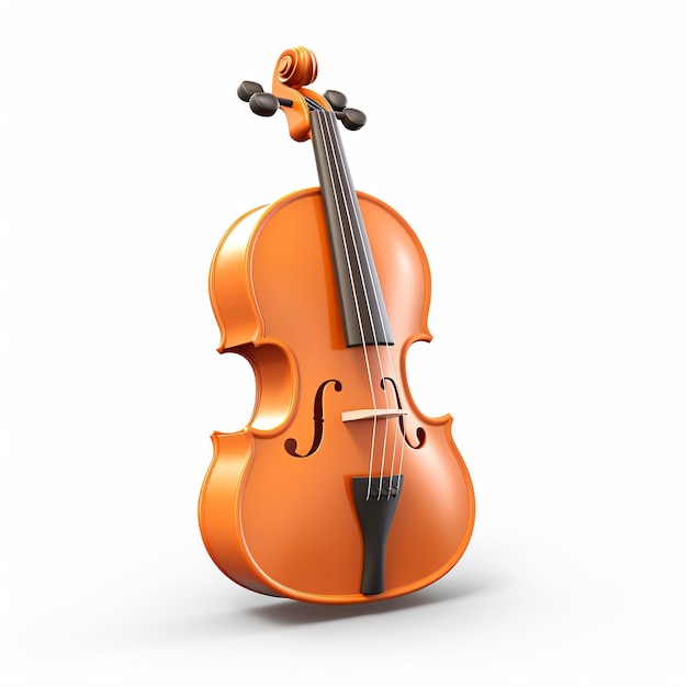 a violin with a bow on a white background