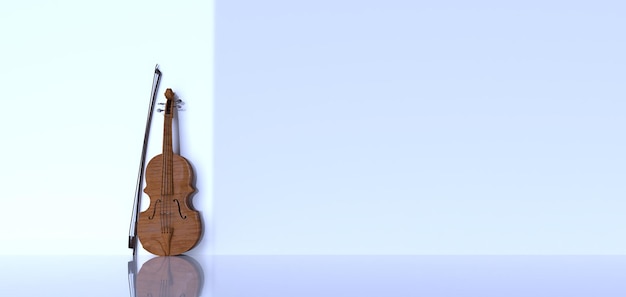 Viool houten zwart ontwerp vintage klassiek snaar muziek lied audio geluid opmerking melodie akoestisch artiest concert symfonie wit geïsoleerd achtergrond behang kopiëren ruimte3d render