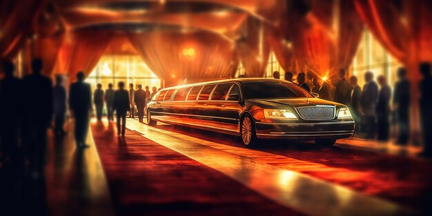 Photo vip people arriving limousine on sunshine background travel transport concept business success elegant luxury generative ai