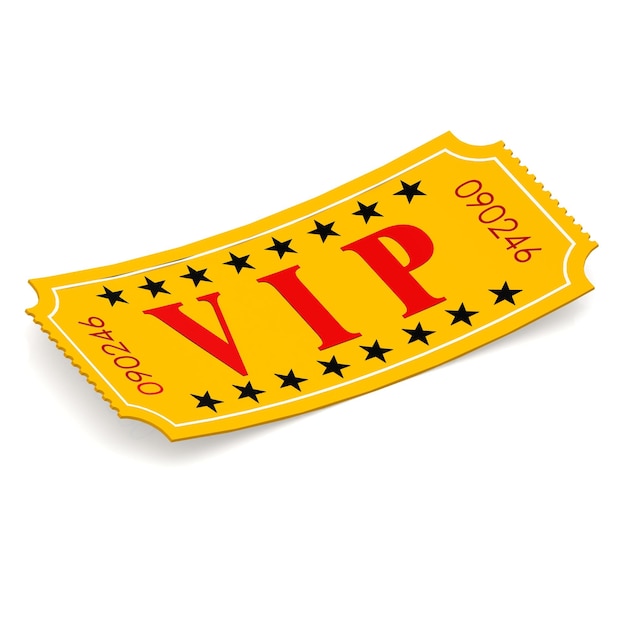 Photo vip ticket on white background