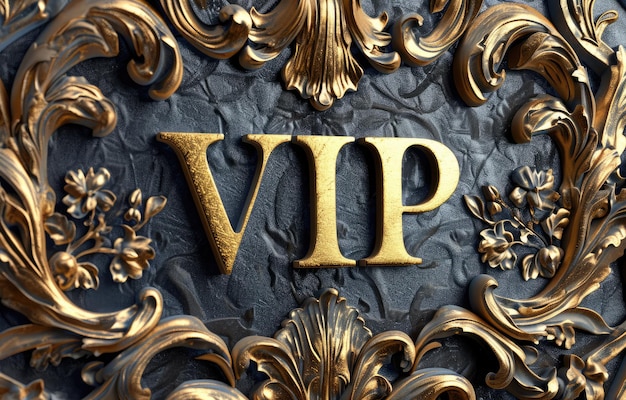 Photo vip vip sign logo text a sophisticated blend on busines card banner and background encapsulating exclusivity and luxury for an elite and distinguished corporate identity