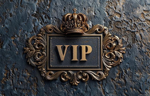 Vip vip teken logo tekst een geavanceerde mix op business card banner en achtergrond encapsulating exclusiviteit en luxe voor een elite en vooraanstaande corporate identity