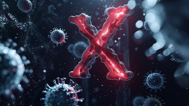 Photo viral danger threat from disease x a newly discovered virus impending epidemic