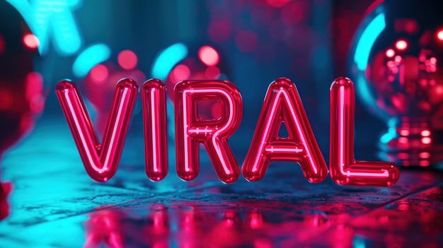 VIRAL font made of pink bubbly object