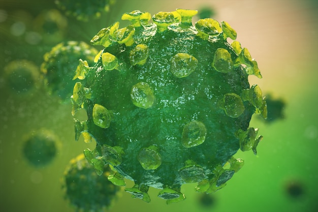 Viral hepatitis infection causing chronic liver disease , Hepatitis viruses , 3d illustration