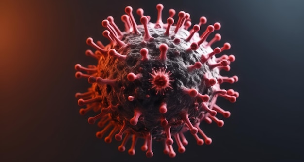 Viral menace A 3D rendering of a virus