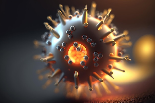 대유행 현미경 바이러스의 경우 인플루엔자의 위험한 변종인 코로나바이러스 호흡기 인플루엔자