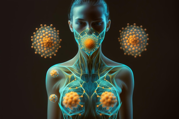 Virale staminfecties bescherming en voorzorgsmaatregelen tegen ziekten Coronavirus respiratoire influenza als een gevaarlijke griepstam in het geval van een pandemie Microscopisch virus