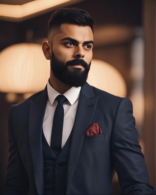 Virat Kohli 인도 선장 초상화 사진