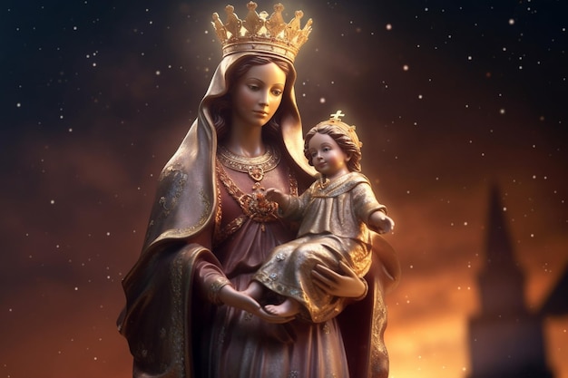 Virgen del Carmen Heilige Maagd Maria Geloof Bijbel theologie Moeder van God Christendom carmel Moeder van Jezus Christus Een van de centrale figuren van de Europese en wereldcultuur Generatieve AI