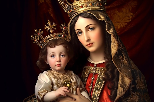 Virgen del Carmen Heilige Maagd Maria Onze Lieve Vrouw Nossa Senhora do Carmo moeder van God in de katholieke religie Madonna religie geloof Christendom Jezus Christus heiligen heilig