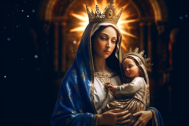 Virgen del Carmen Heilige Maagd Maria Onze Lieve Vrouw Nossa Senhora do Carmo moeder van God in de katholieke religie Madonna religie geloof Christendom Jezus Christus heiligen heilig