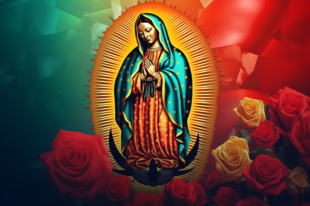 Foto la vergine di guadalupe una bellezza vibrante ed eterea