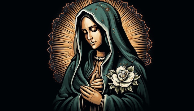 Дева Мария Мексика иллюстрация Сайла