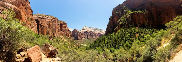 Virgin nature paniramic view of Zion National Park