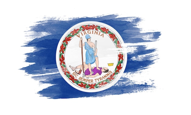 Virginia staat vlag penseelstreek, Virginia vlag achtergrond