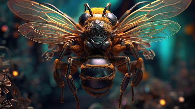 처녀자리 꿀벌 조디악 표지판 생성 AI