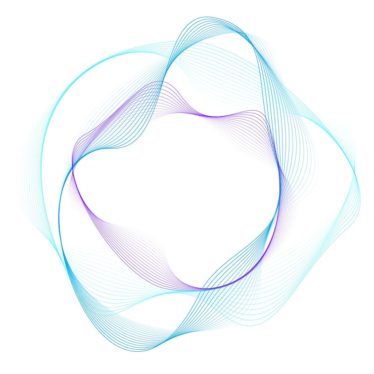 Photo virtual assistant technology png irregular circle shape in blue