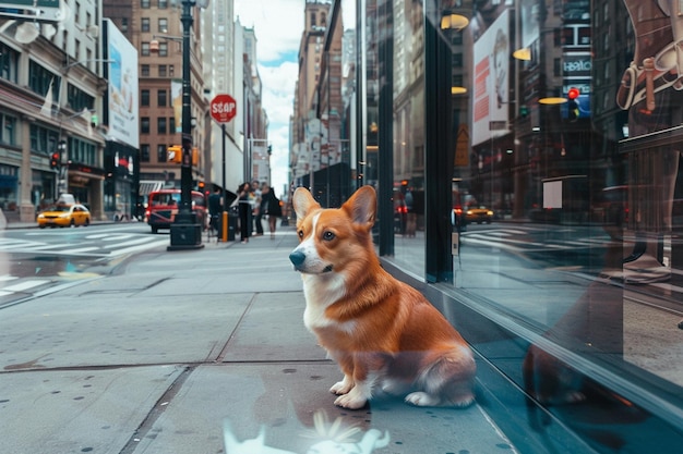 Foto un animale domestico virtuale che appare nella realtà aumentata su un'ai generativa