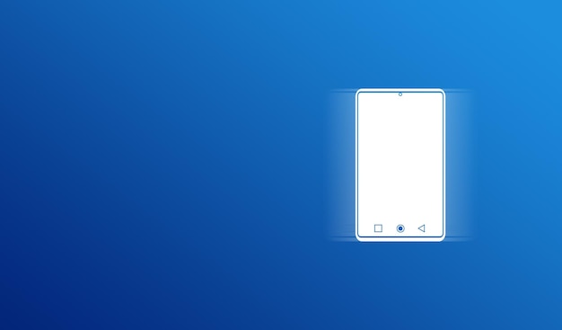 Virtual phone on a blue background