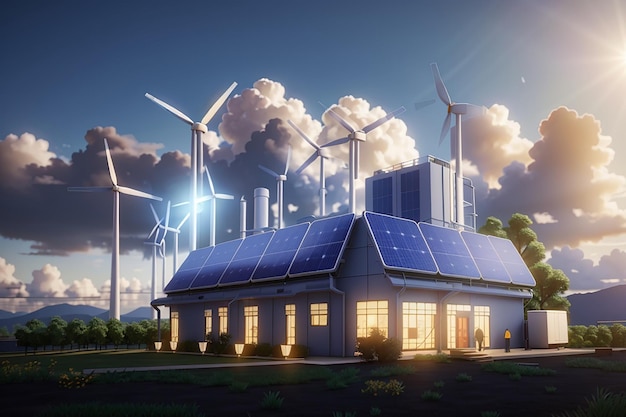 Photo virtual power plant concept vpp cloudbased distributed power plant that collects the capacities of distinct energy resources distributed generation