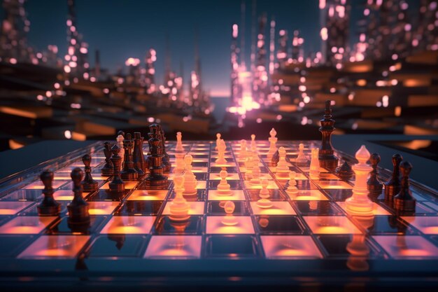 Virtual reality 5G chessboard with sentient pieces 00123 03