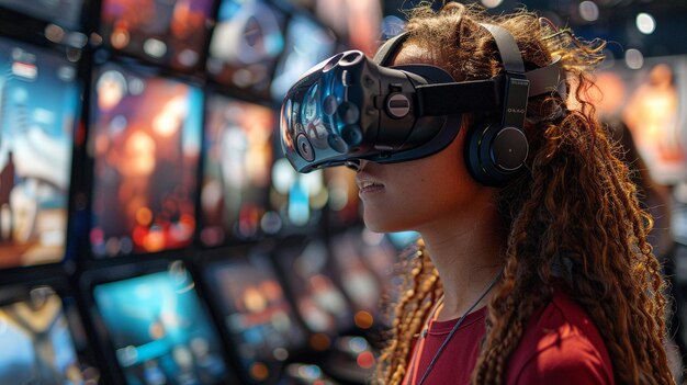 Foto l'arcade di realtà virtuale immerge i giocatori nel business dell'intrattenimento digitale